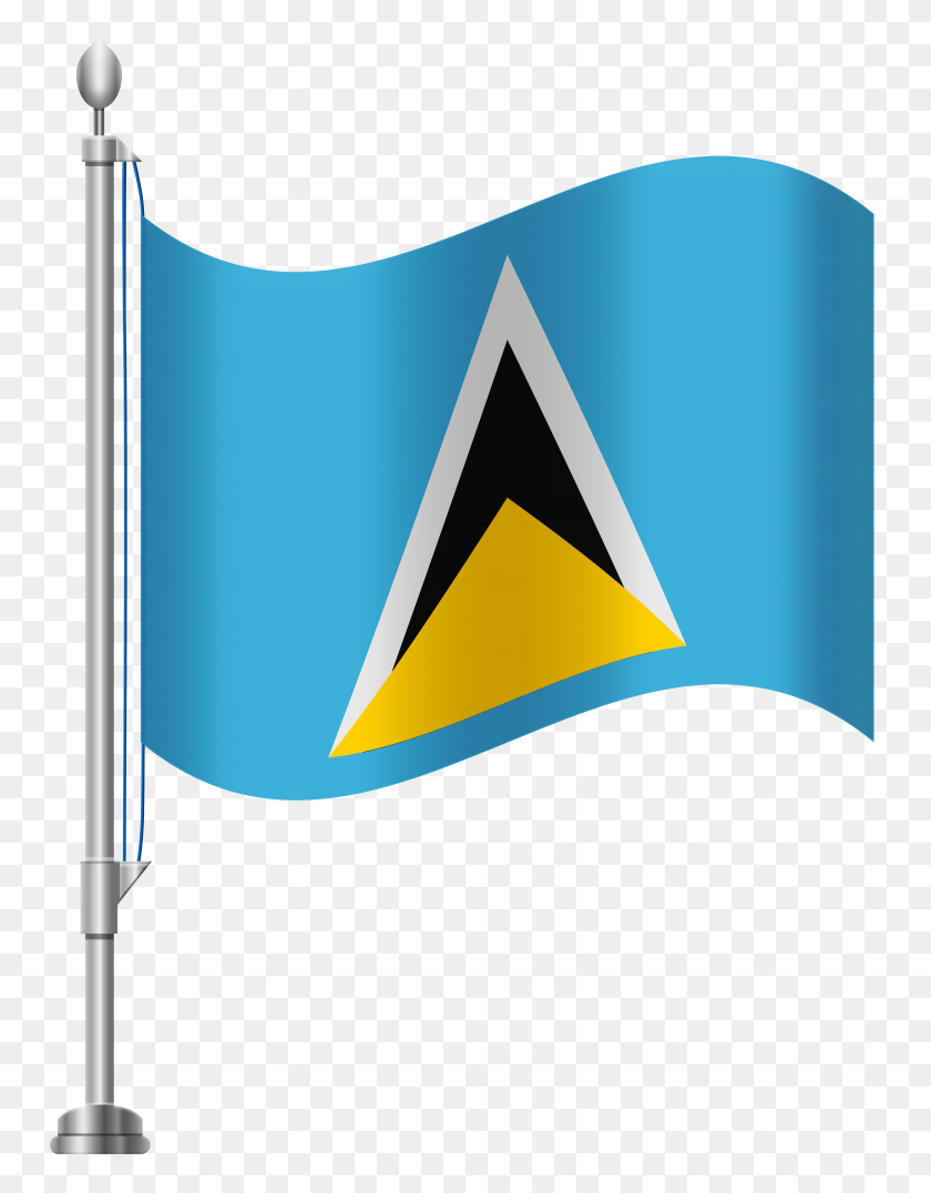 6141x8000 St Lucia Flag Png Clip Art - Pole Clipart