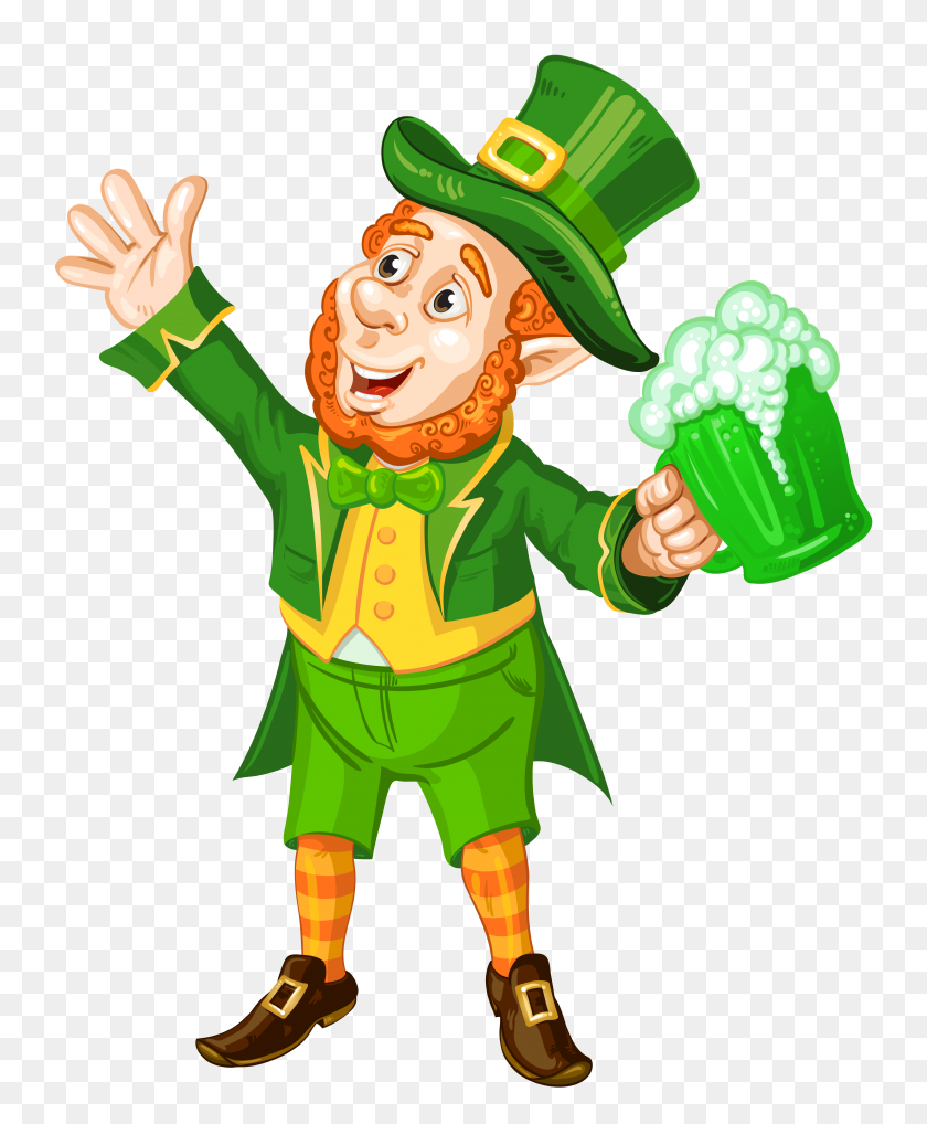 4119x5064 St Patrick Day Leprechaun With Green Beer Transparent Png Picture - Leprechaun Clip Art