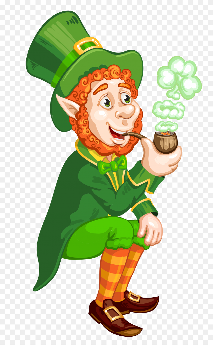 2996x5000 St Patrick Day Transparent Leprechaun With Pipe Png Picture - Clipart Pipe