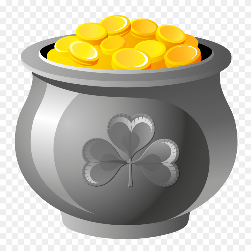 1179x1178 St Patrick Pot Of Gold With Coins Png Gallery - Pot Of Gold PNG