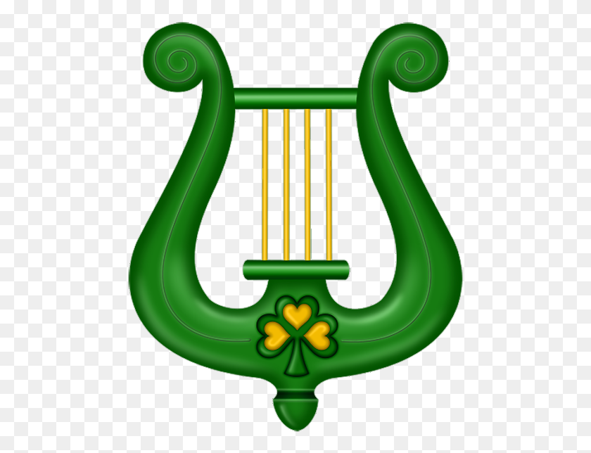 477x584 St Patricks Day Green Harp Clipart - St Patricks Day PNG