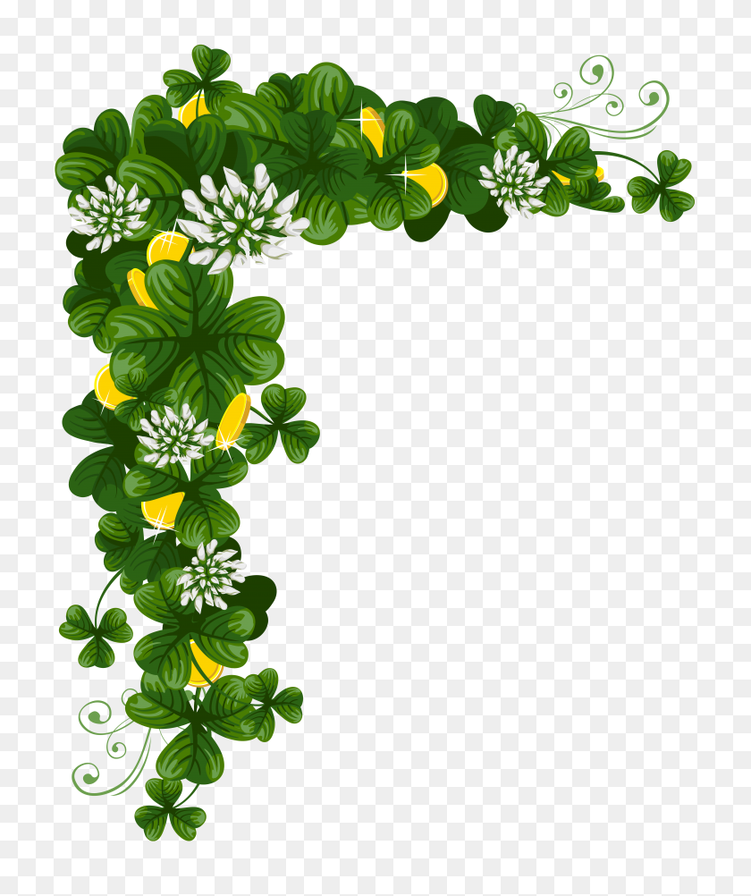 5661x6840 St Patricks Day Shamrocks With Coins Png Gallery - Shamrocks PNG