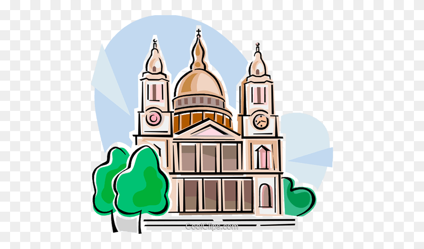 480x434 St Paul's Cathedral Royalty Free Vector Clip Art Illustration - World Landmarks Clipart