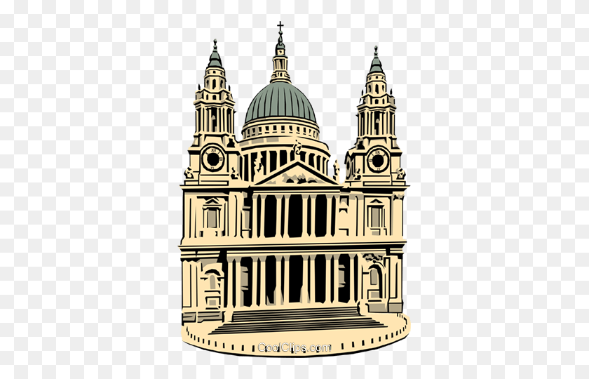 333x480 St Paul's Cathedral Royalty Free Vector Clip Art Illustration - Cathedral Clipart