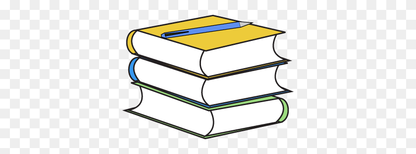 346x252 Stack Of Books And Pencil Clip - Stack Of Books PNG