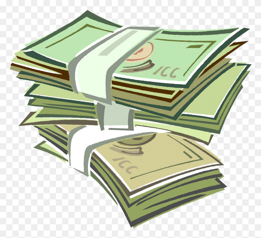 968x874 Stack Of Money Clipart Png Download - Money Stack PNG