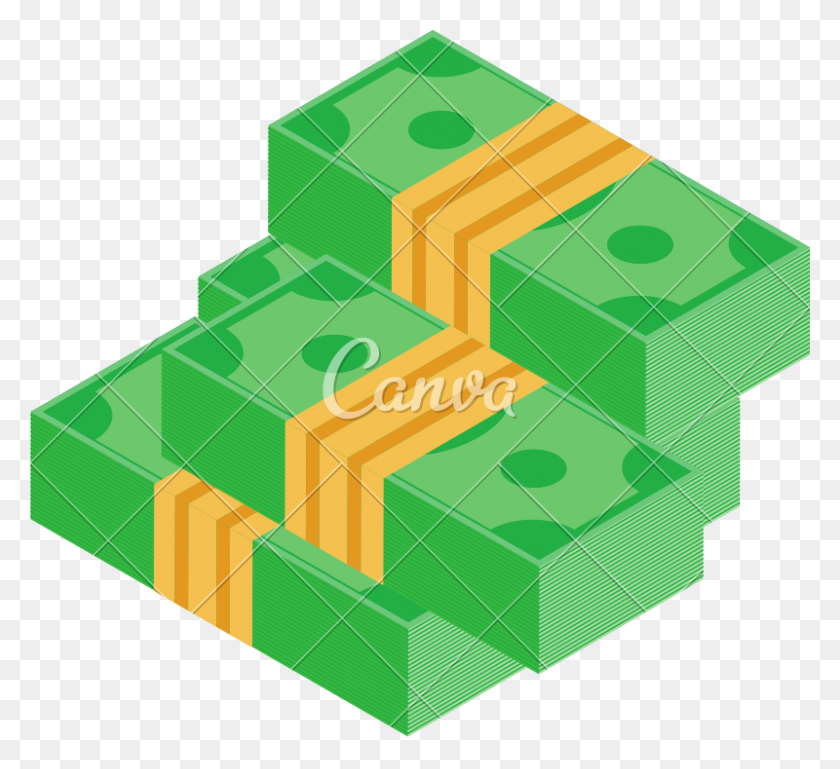 800x728 Stack Of Money Or Banknote Isometric Icon - Money Stack PNG