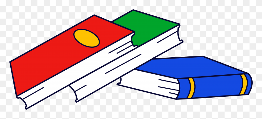 7065x2941 Stack Of Three Books - Tutoring Clipart