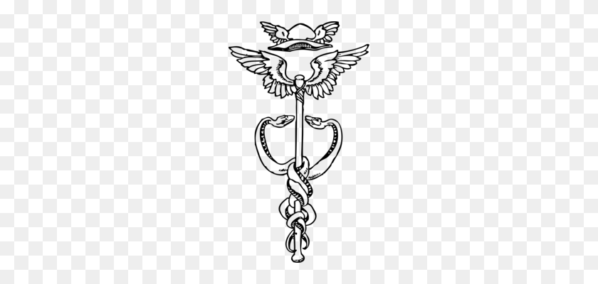 198x340 Staff Of Hermes Caduceus As A Symbol Of Medicine - Caduceus Clipart