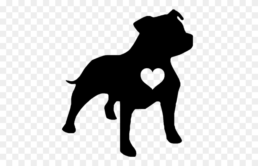 436x480 Staffie Heart Decal Sticker Cricut Silhouette - Pitbull Clipart Black And White