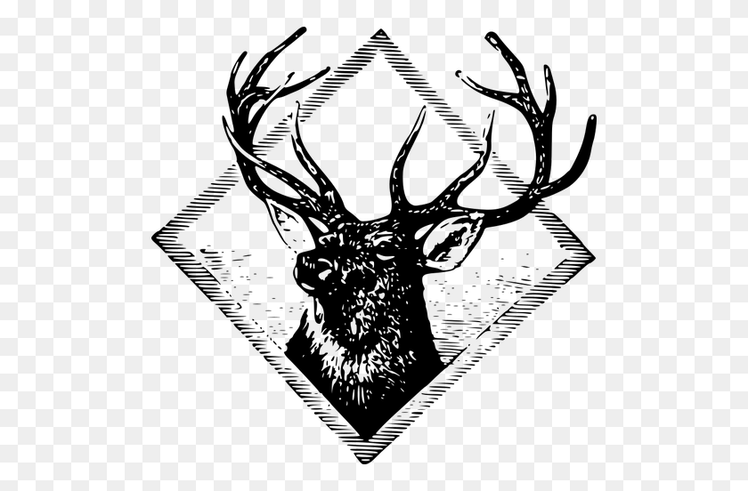 500x492 Stag Logo Vector Clip Art - Stag Clipart