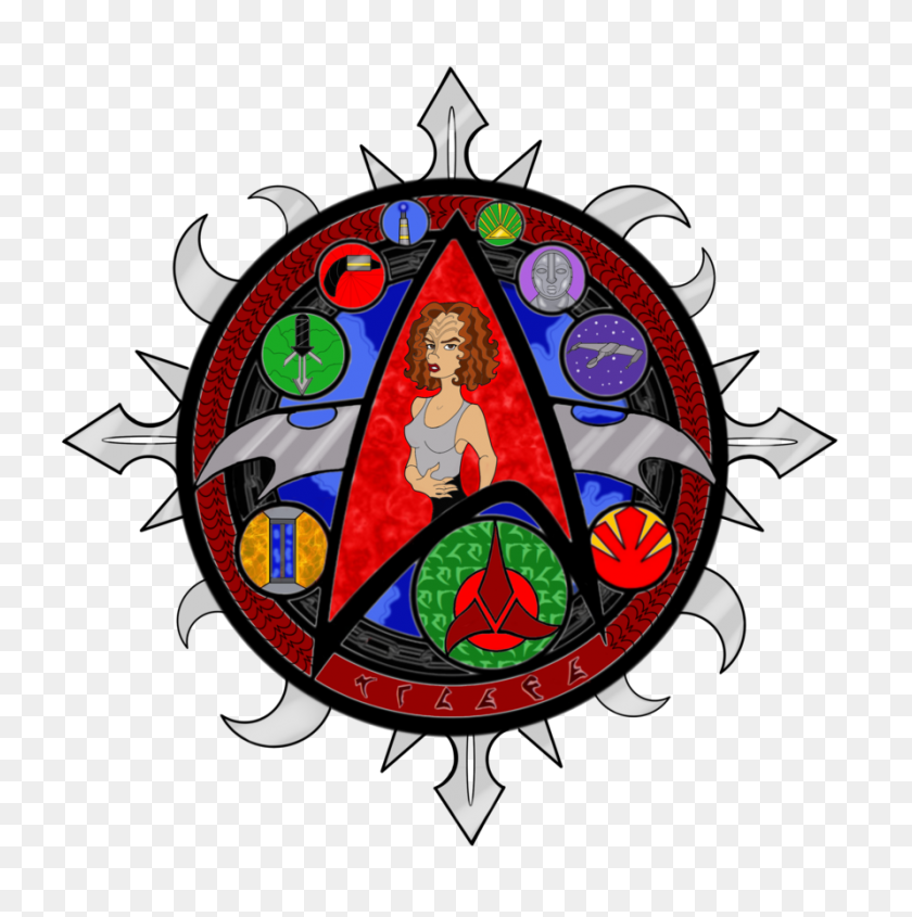 891x897 Stained Glass B'elanna Torres - Stained Glass Clipart