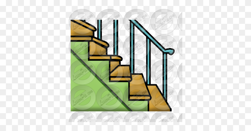 380x380 Лестница Клипарт Зеленый - Подъем По Лестнице Клипарт