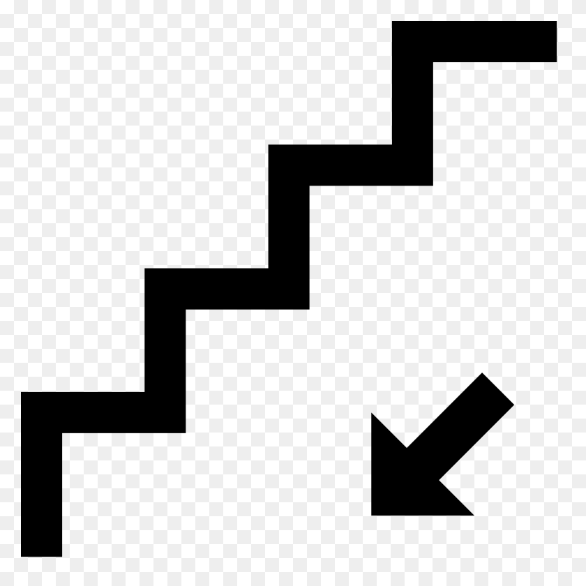 1600x1600 Stairs Down Icon - Steps PNG