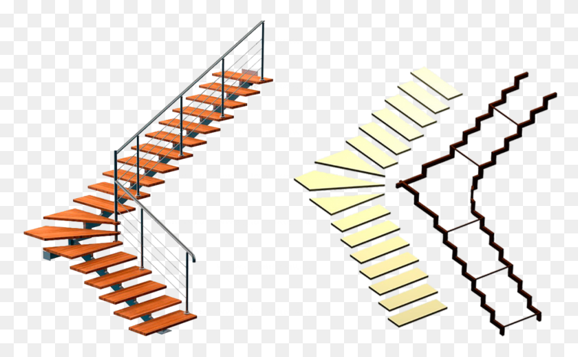 1024x604 Stairs Metallic Mezhetazhnye To Any Complication Ring Now - Spiral Staircase Clipart