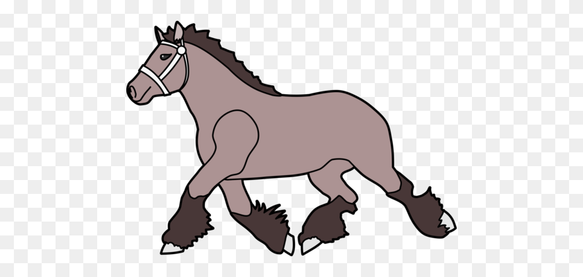 476x340 Жеребец Клайдсдейл Лошадь Раскраска Рисунок Фризской Лошади - Галоп Клипарт