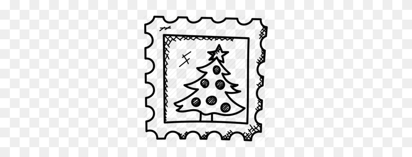 260x260 Stamps Clipart - Evergreen Tree Clipart Black And White