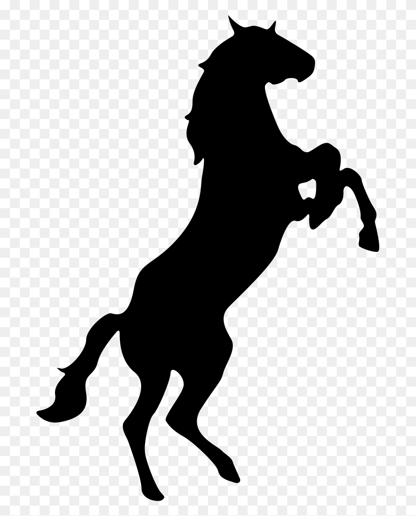693x981 Standing Horse Silhouette Variant Facing The Right Png Icon - White Horse PNG