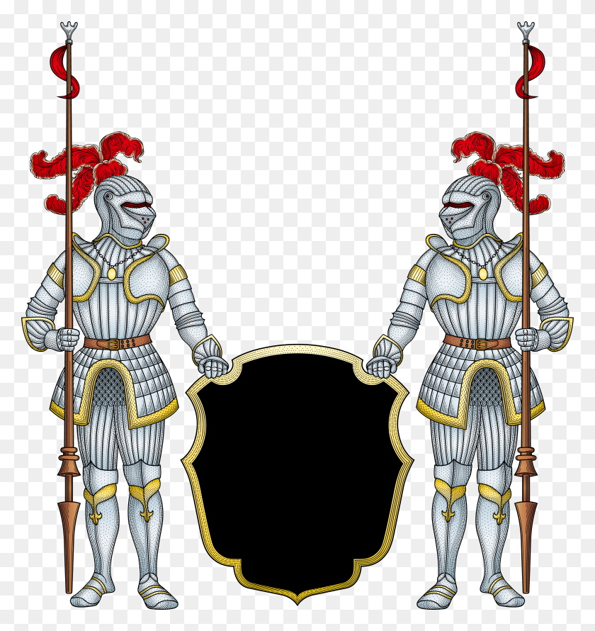 6358x6770 Standing Knight Medieval Armor Statue Vector Clip Art - Knight Clipart PNG