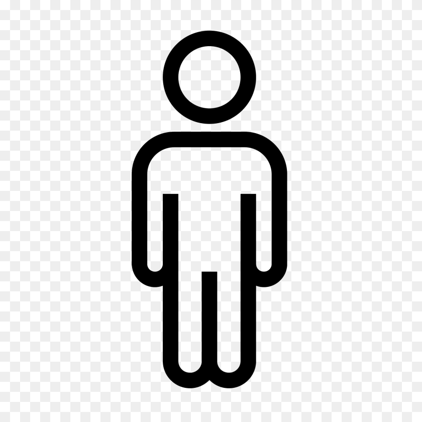 1600x1600 Standing Man Icon - Person Outline PNG