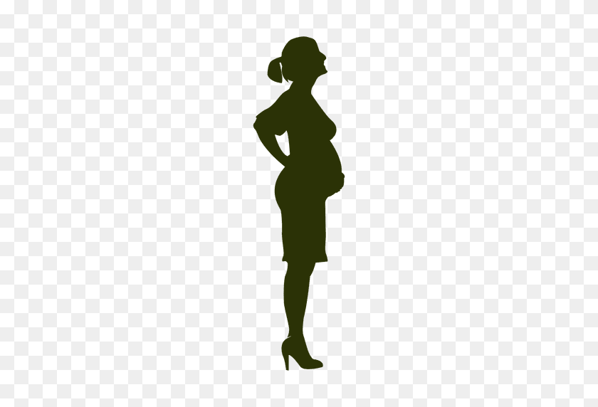 512x512 Silueta De Mujer Embarazada De Pie - Embarazada Png