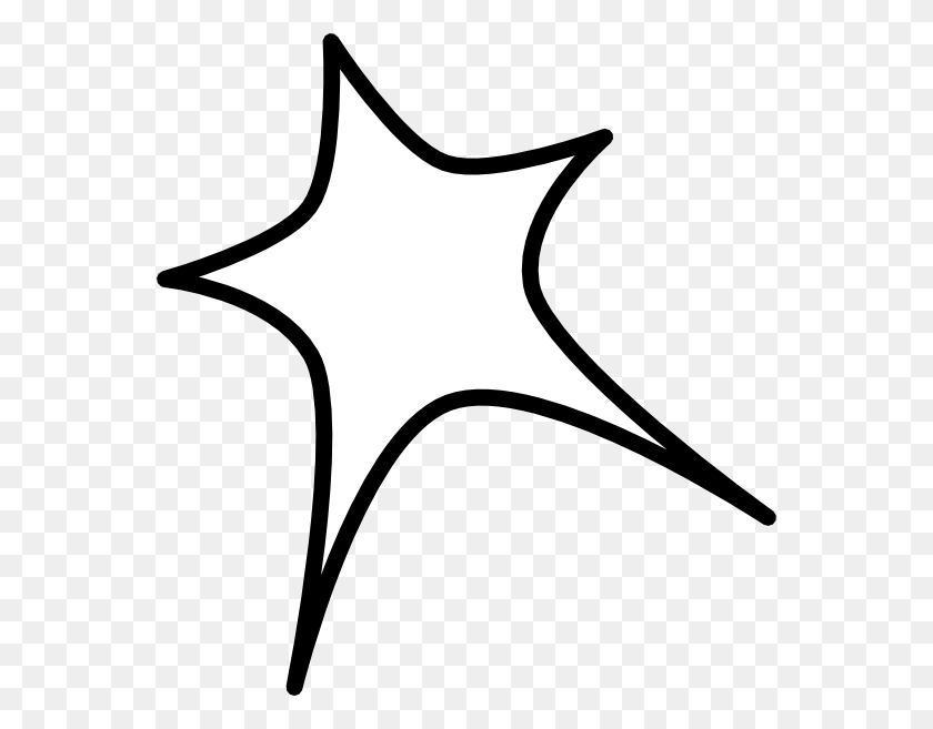 558x597 Star Clip Art Outline - Meteor Clipart Black And White