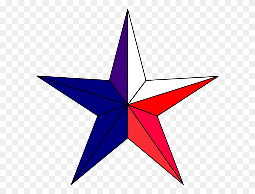 600x580 Star Clipart Red And Blue - White Star Clipart