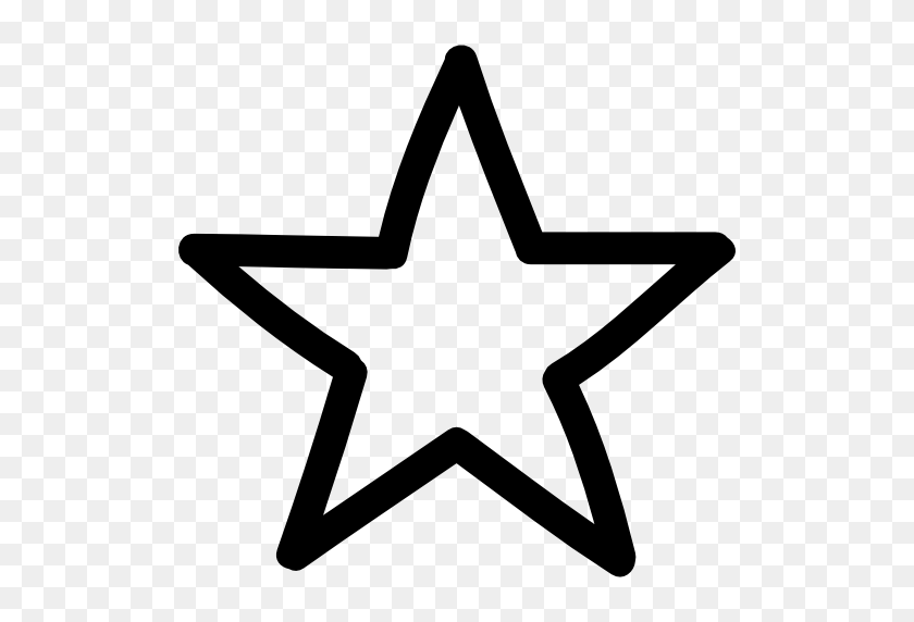 512x512 Star Hand Drawn Symbol Outline - Star Emoji PNG