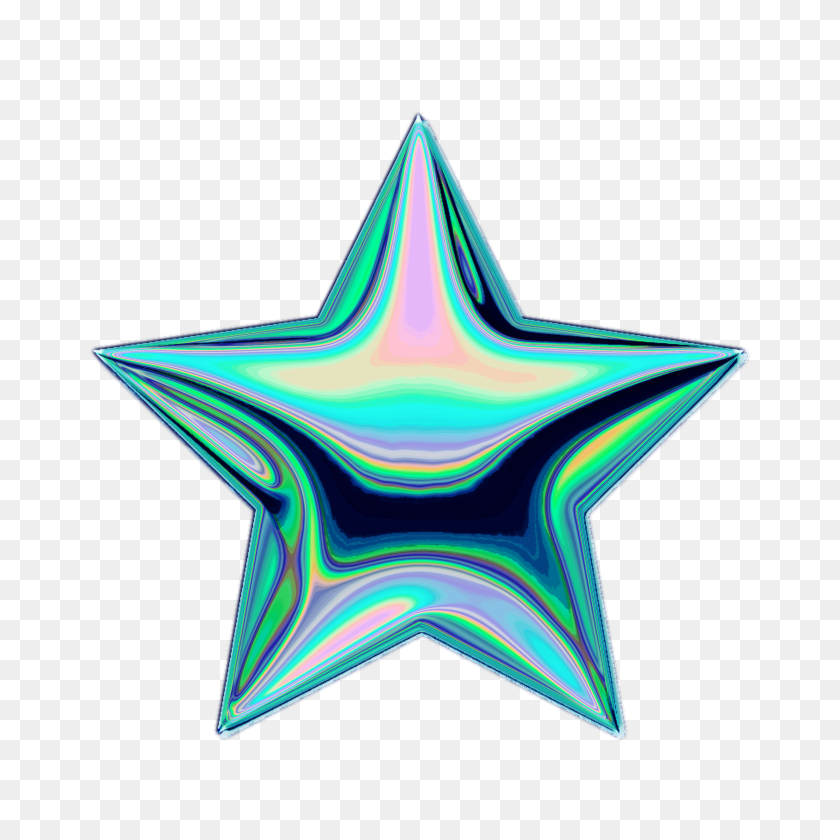 2896x2896 Звезда Голографическая Голографическая В Tumblr Vaporwave Aesthetic Colorf - Вапорвейв Прозрачный Png