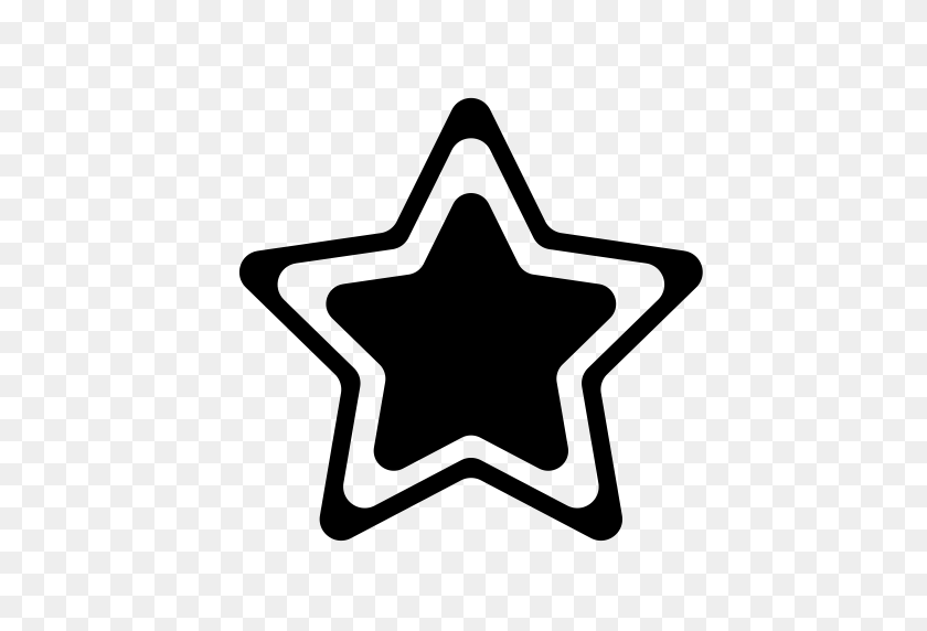 512x512 Значок Звезды - Черная Звезда Png