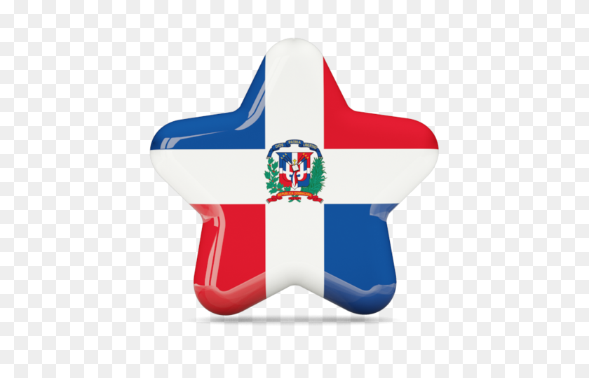 640x480 Star Icon Illustration Of Flag Of Dominican Republic - Dominican Flag PNG