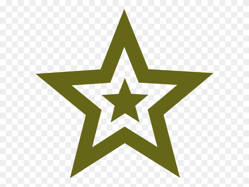 600x571 Star Military Green Clip Art - Military Clipart