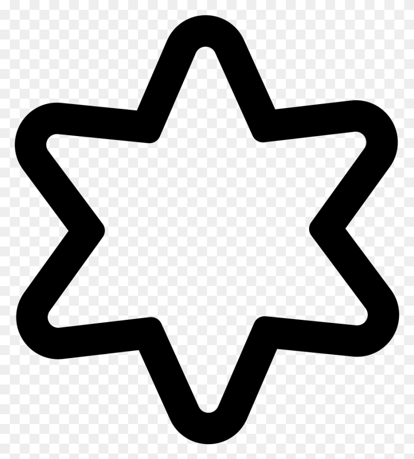 878x981 Star Of Six Points Outline Png Icon Free Download - Star Outline PNG