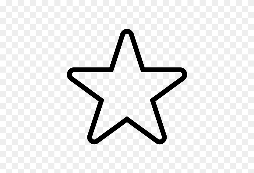 512x512 Значок Звезды Контур Черный - Контур Звезды Png