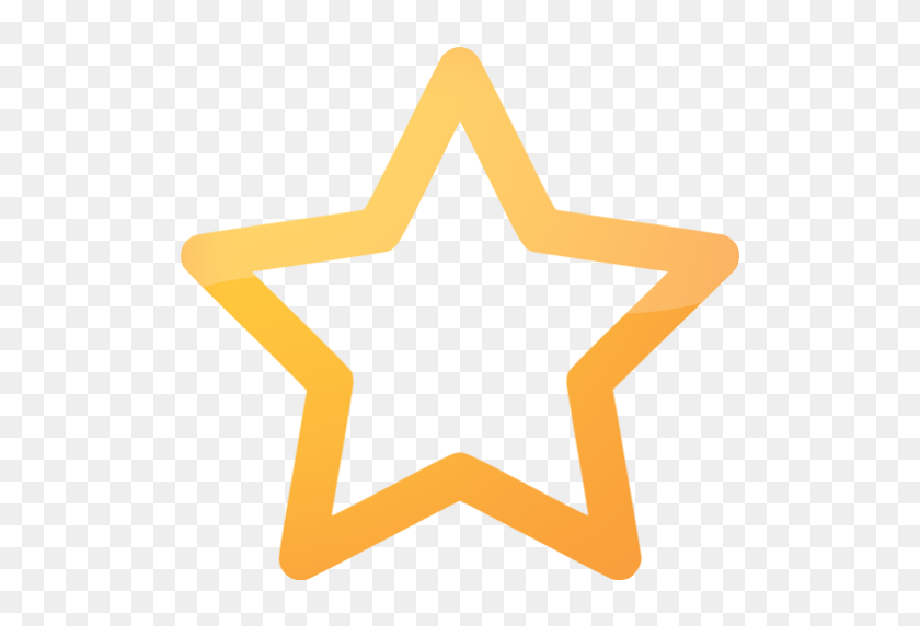 512x512 Звезды Контур Изображения Веб Оранжевый Контур Значок Звезды Бесплатные Веб Иконки - Контур Звезды Клипарт