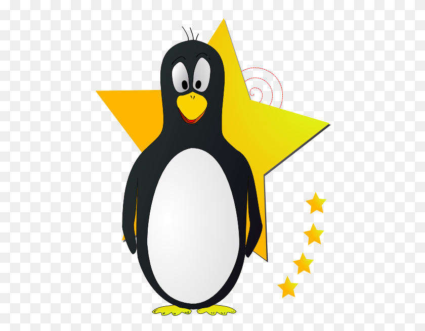 468x595 Star Penguin Clip Art Free Vector - Penguin Clip Art Free