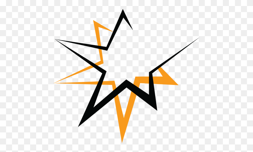 483x445 Star Png Black Orange Hsp - Black Star PNG