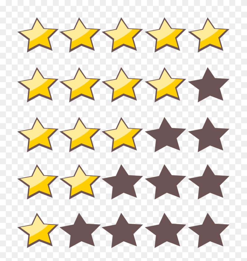 845x900 Star Rating System Png Clip Arts For Web - 5 Star PNG
