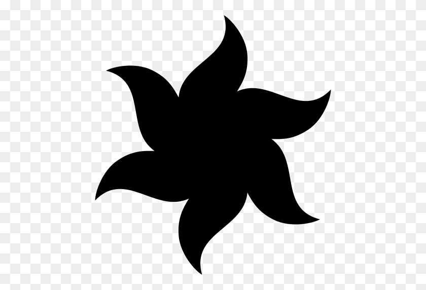 512x512 Star Shaped Flower Png Icon - Black Flower PNG