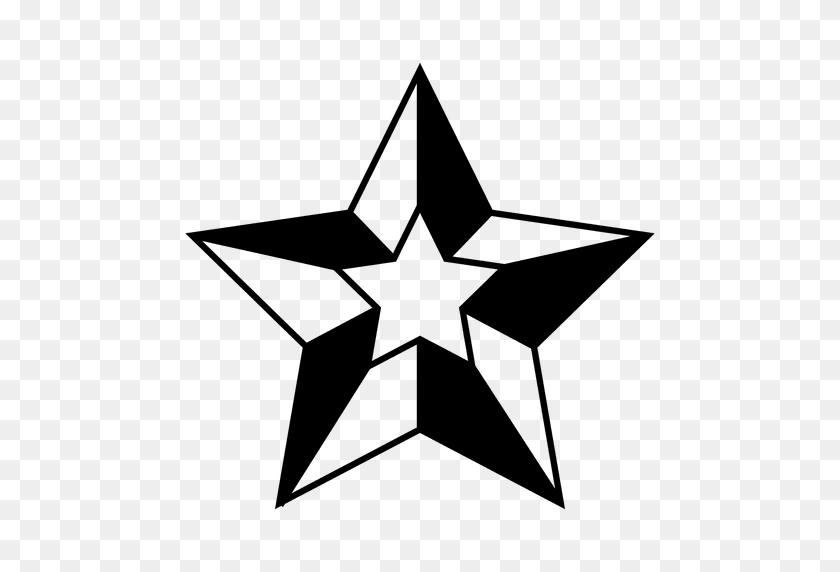 512x512 Icono De Trazo De Estrella - Círculo De Estrella Png