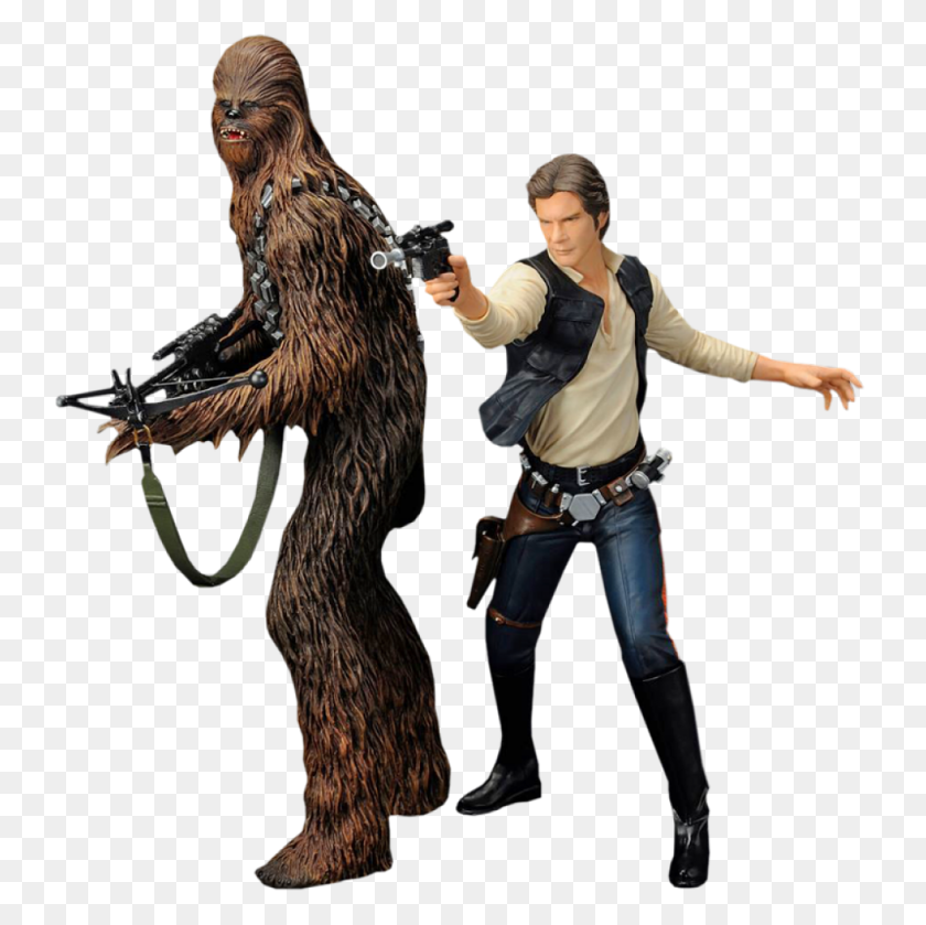 1000x1000 Star Wars Han Solo Chewbacca Artfx Pack Statue Set Kotobukiya - Han Solo PNG