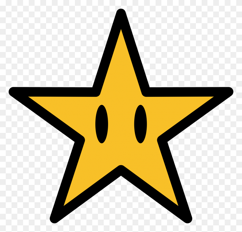 2000x1907 Star With Eyes - Mario Star PNG