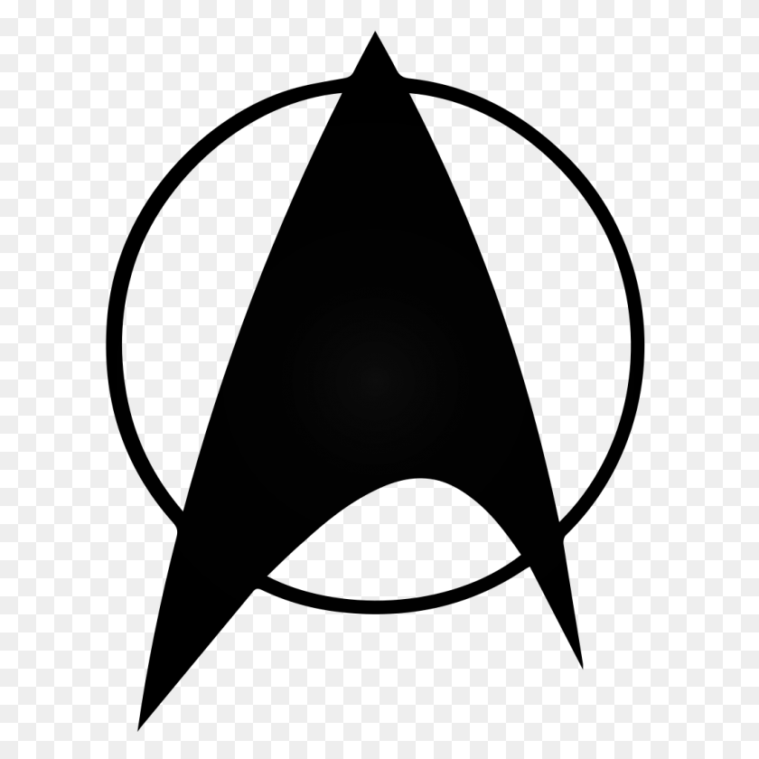 1024x1024 Logotipo De La Flota Estelar Círculo Negro - Logotipo De Star Trek Png