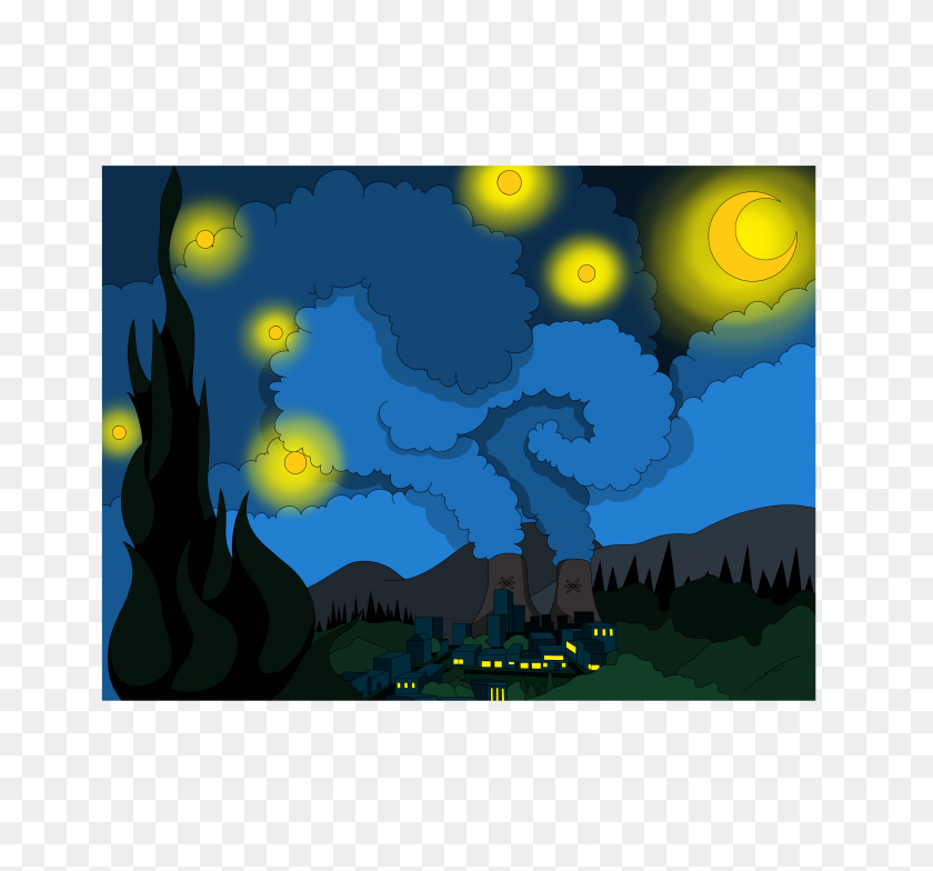 4855x4509 Starry Night In Springfield - Starry Night PNG