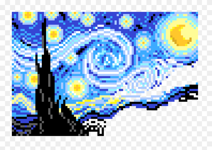 920x630 La Noche Estrellada De La Parte De Pixel Art Maker - La Noche Estrellada Png