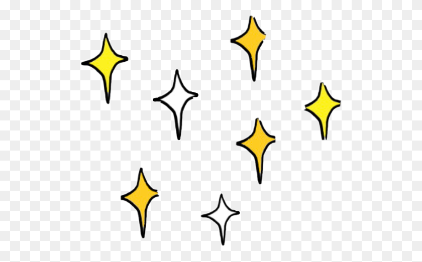 521x462 Estrellas Brillo Emoji Estrella Blanca Amarilla Galexy Lindo Aesth - Brillo Emoji Png