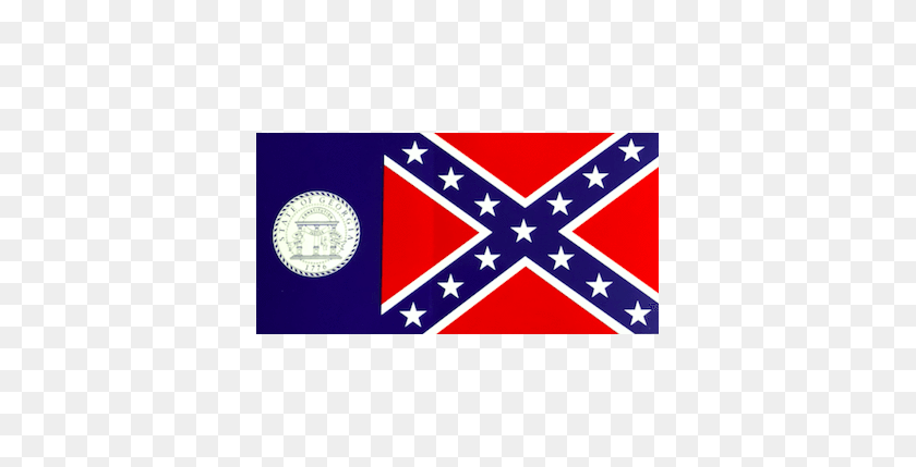 369x369 State Of Georgia Flag With Confederate Flag Sticker The Dixie Shop - Confederate Flag PNG