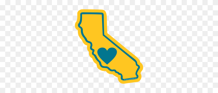 300x300 Коллекция State Wise The Heart Sticker Company - Карта Калифорнии Клипарт