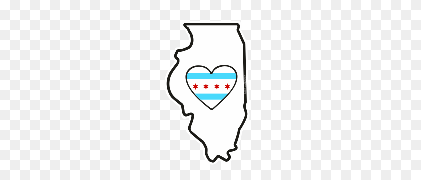 300x300 State Wise Collection The Heart Sticker Company - Illinois State Clipart