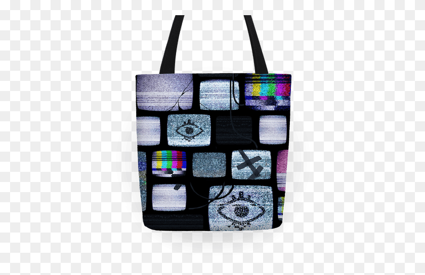 484x484 Static Tv Set Tote Bag Lookhuman - Tv Static PNG